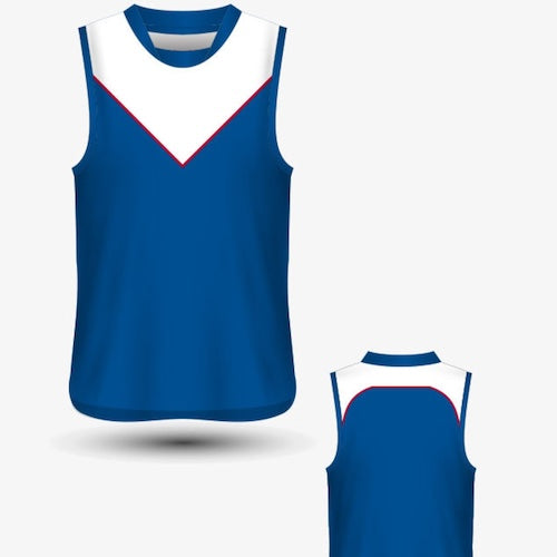 BK Sublimation Aussie Rules Sleeveless Guernsey (Mens/Ladies/Kids) Athletic Fit