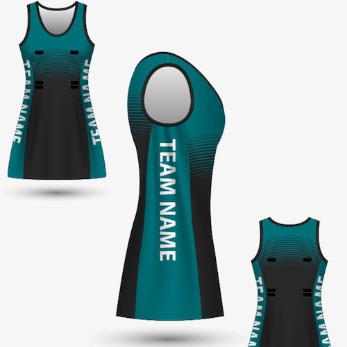 BK Sublimation Netball Dress (A-Line) with Velcro Tabs Front & Back + Side Panels (Ladies/Girls)