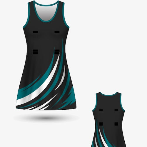 BK Sublimation Netball Dress (A-Line) with Velcro Tabs Front & Back (Ladies/Girls)