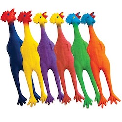 Squeaky Rubber Chickens (set of 6)