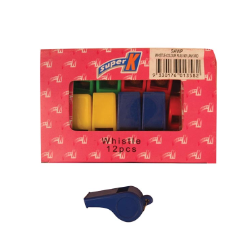 ABS Plastic Whistles (Set of 12) Coloured