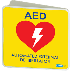 Angle Bracket Poly AED Sign (22.5cm x 22.5cm)