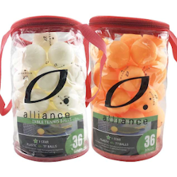Alliance 1 Star (40+ ABS) Table Tennis Balls in Carry Bag (36 balls)