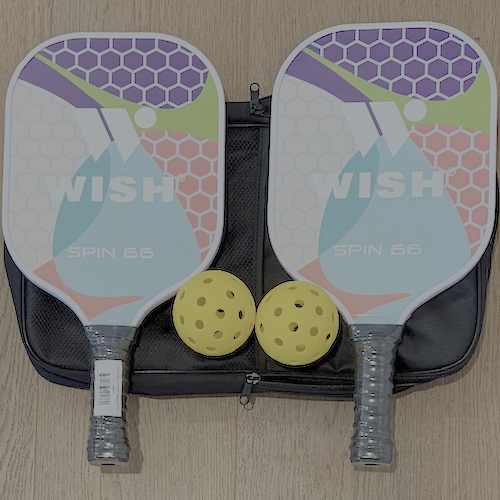 Wish Spin 66 Fibreglass Paddles + Balls (2 Player Set)