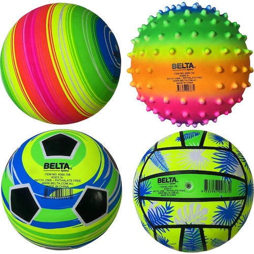 Belta Fluro Playball (150g PVC) 23cm Soccer Ball (Green/Yellow/Blue)