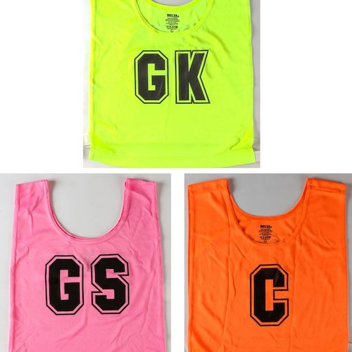 Belta Elastic Micro Mesh Netball Bibs (set of 7)